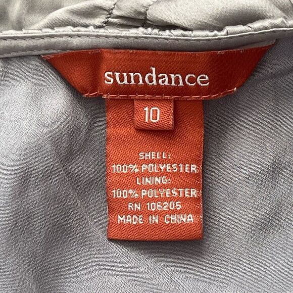Sundance Satin Skirt Sz 10 Ruched Drop Waist Pleats Lined Tulip Hem Pewter Shiny - Picture 8 of 9